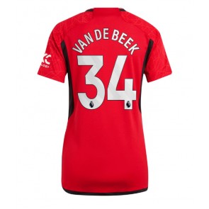 Manchester United Donny van de Beek #34 Replika Hjemmebanetrøje Dame 2023-24 Kortærmet